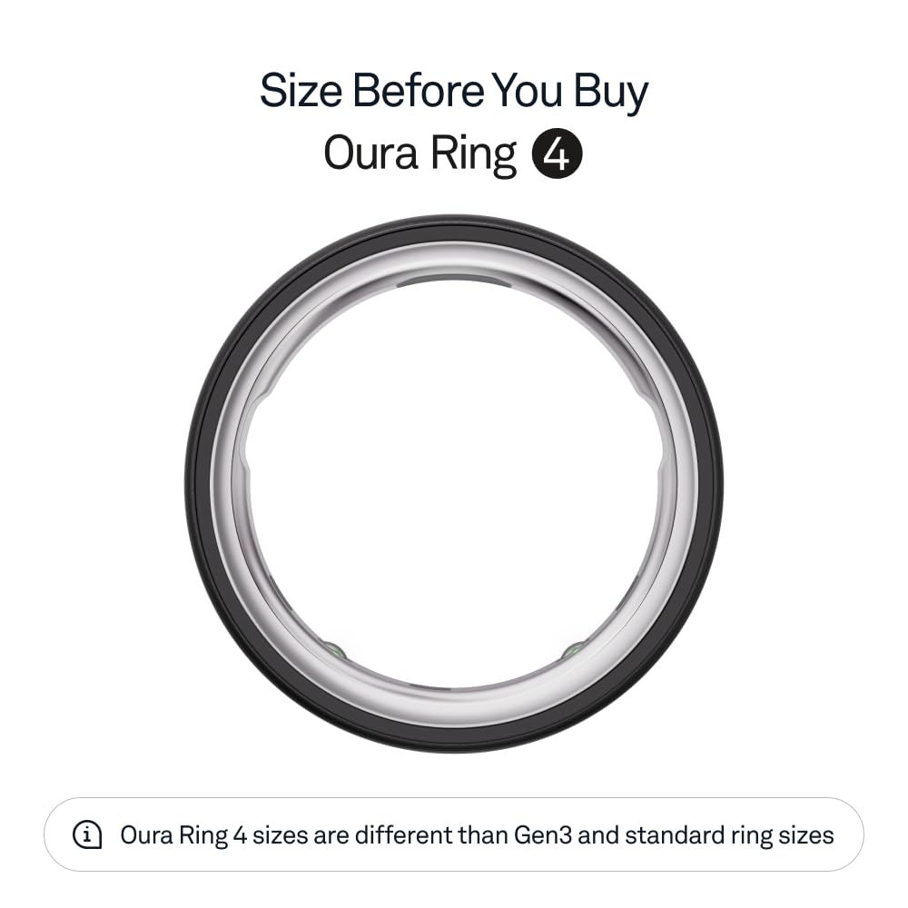 Oura Ring 4 - Silver - Size 8 - Smart Ring - Size First with Oura Ring 4 Sizing Kit - Sleep Tracking Wearable - Heart Rate - Fitness Tracker - Up to 8 Days of Battery Life
