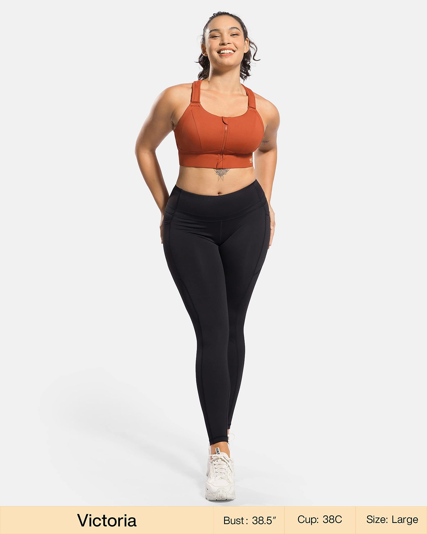 Zip Front Adjustable High Impact Sports Bras for Women Premium Quality Full Coverage Workout Running Removable Pads