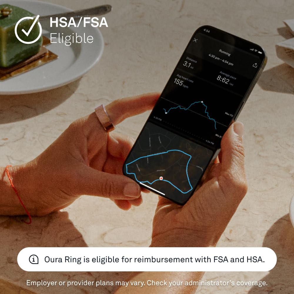 Oura Ring 4 - Silver - Size 8 - Smart Ring - Size First with Oura Ring 4 Sizing Kit - Sleep Tracking Wearable - Heart Rate - Fitness Tracker - Up to 8 Days of Battery Life