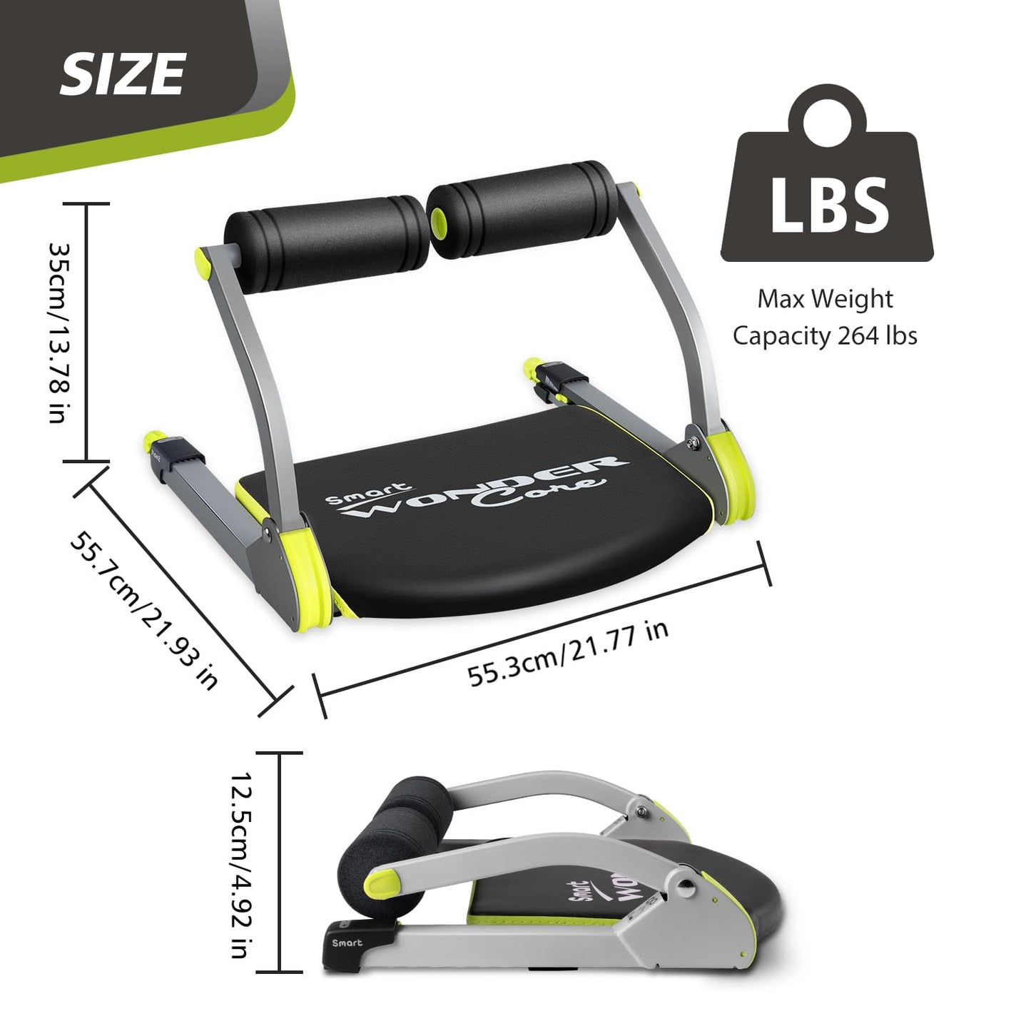 WONDER CORE Smart, Ab Workout Equipment, Sit Up Machine & Exercise Equipment, Ab Crunch Machine for Stomach Workout, Ab Core Trainer Abdominal Machine, Fitness Equipment for Home Gym