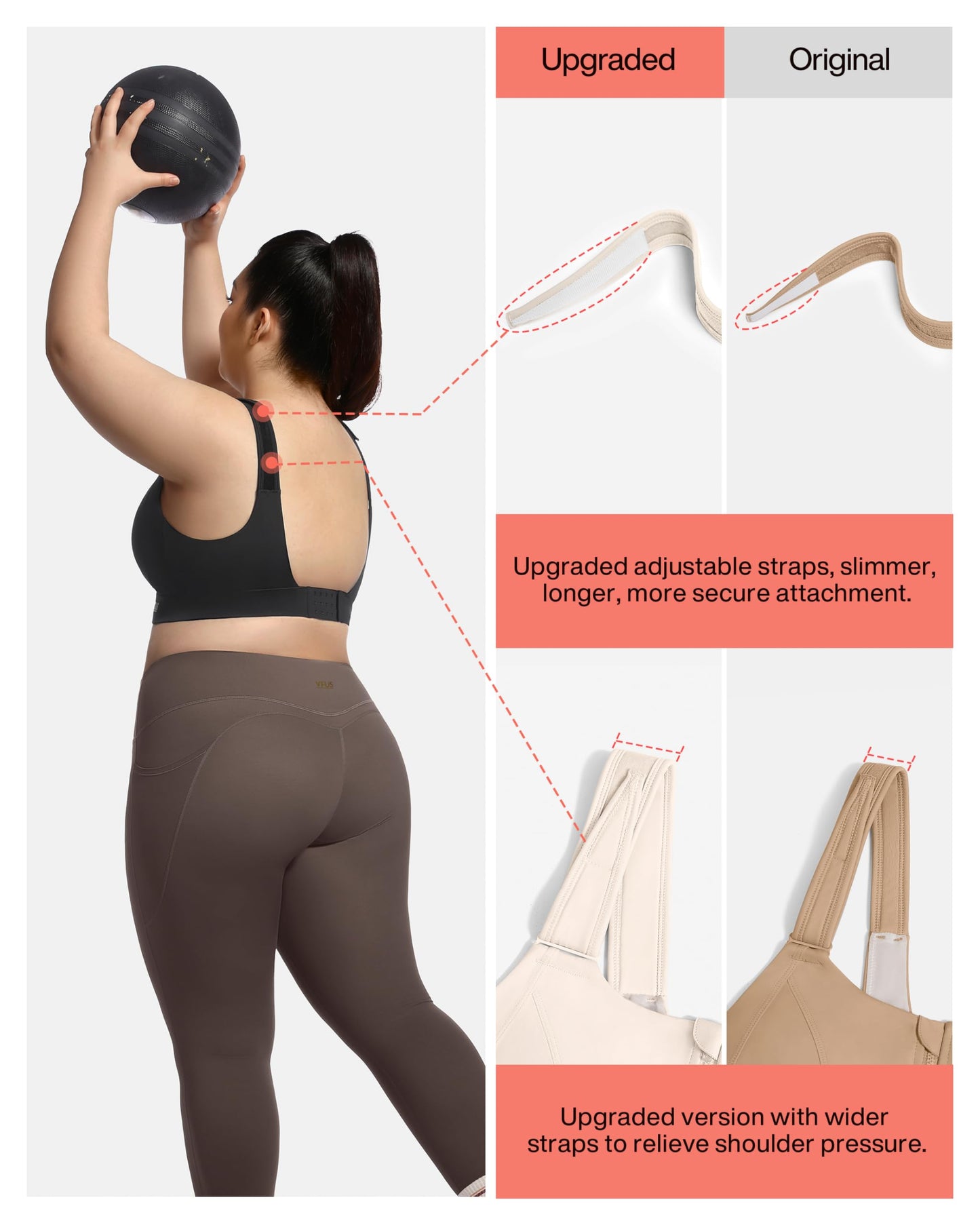 Zip Front Adjustable High Impact Sports Bras for Women Premium Quality Full Coverage Workout Running Removable Pads