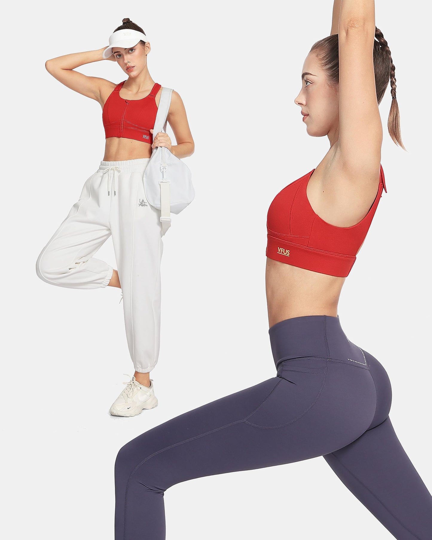 Zip Front Adjustable High Impact Sports Bras for Women Premium Quality Full Coverage Workout Running Removable Pads