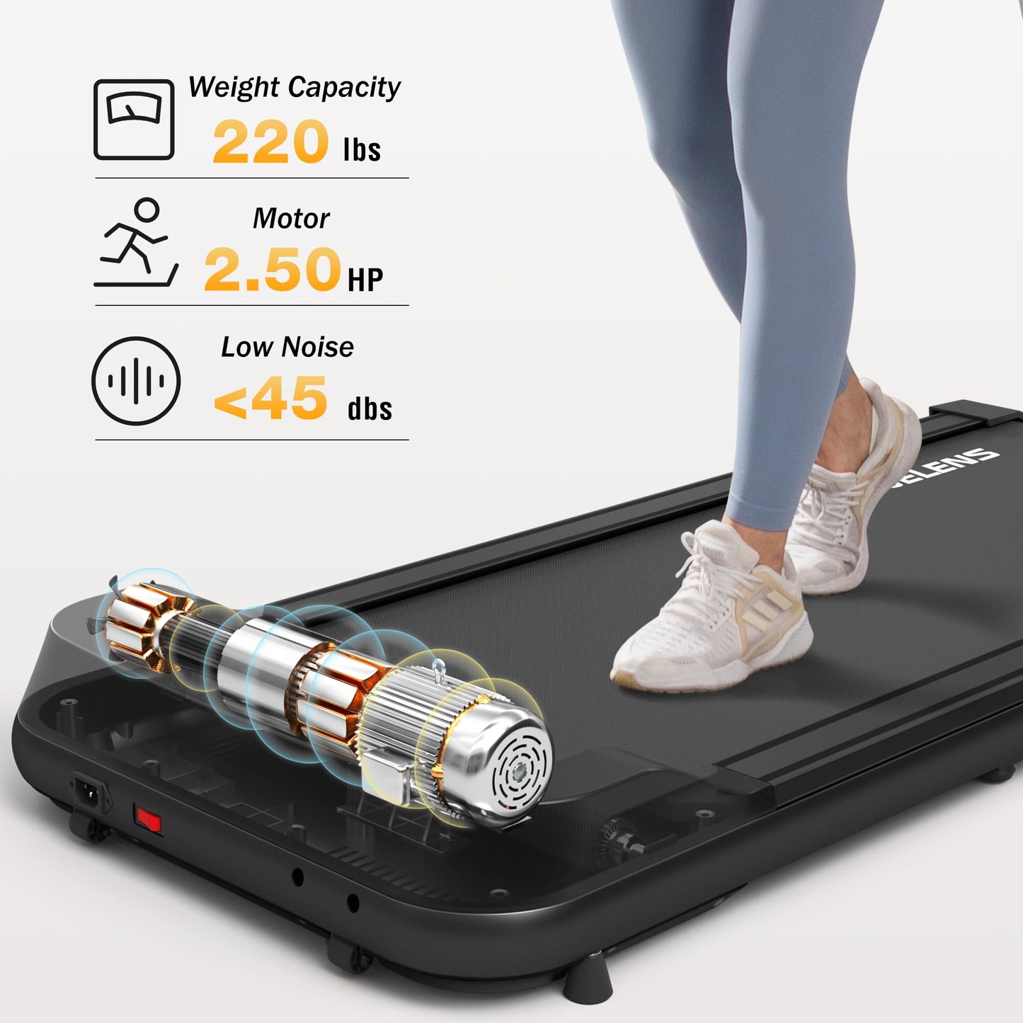 Walking Pad 2 in 1 Treadmill for Walking and Jogging, Under Desk Treadmill for Home Office with Remote Control, 2.5HP Portable Walking Treadmill, Desk Treadmill in LED Display