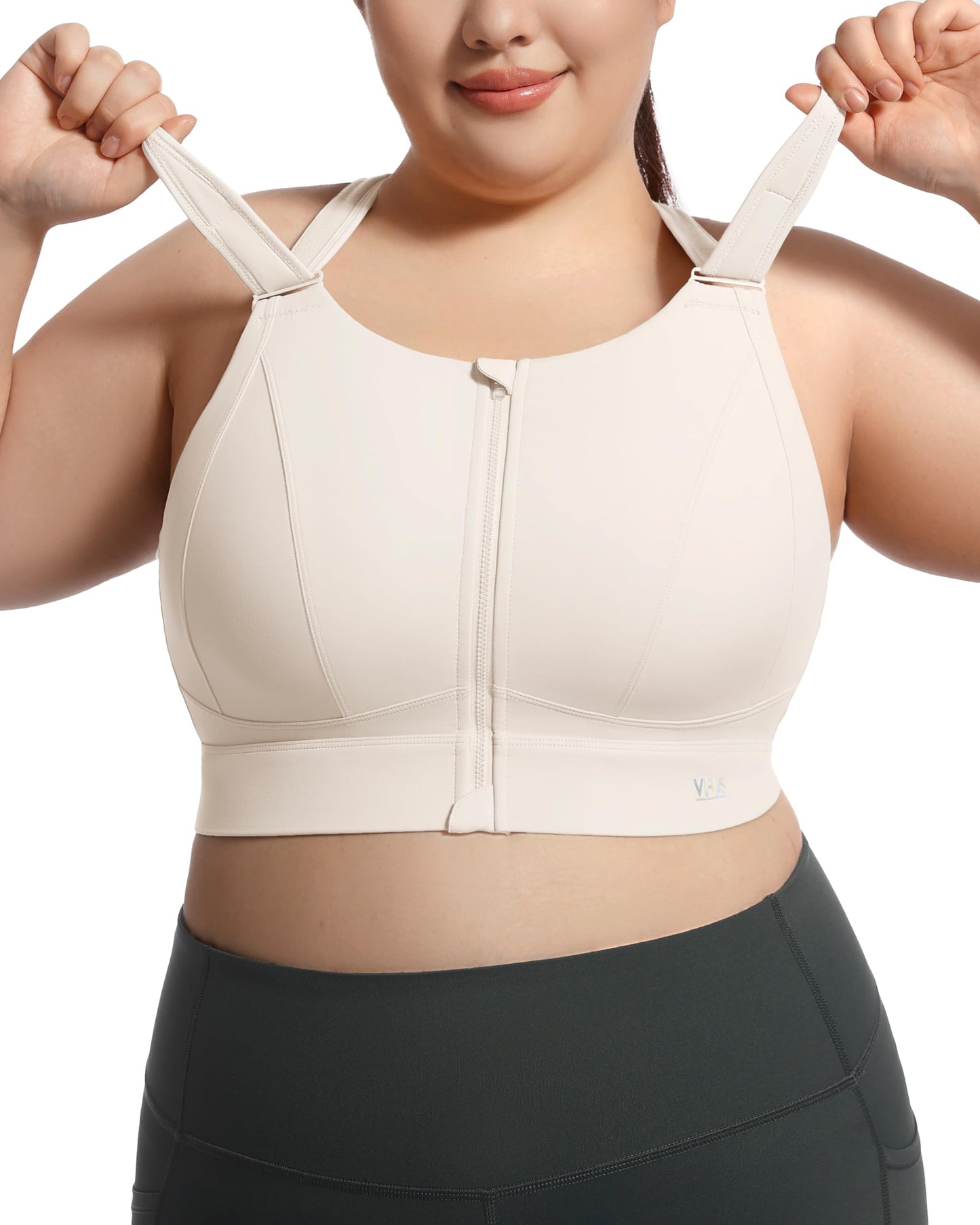 Zip Front Adjustable High Impact Sports Bras for Women Premium Quality Full Coverage Workout Running Removable Pads