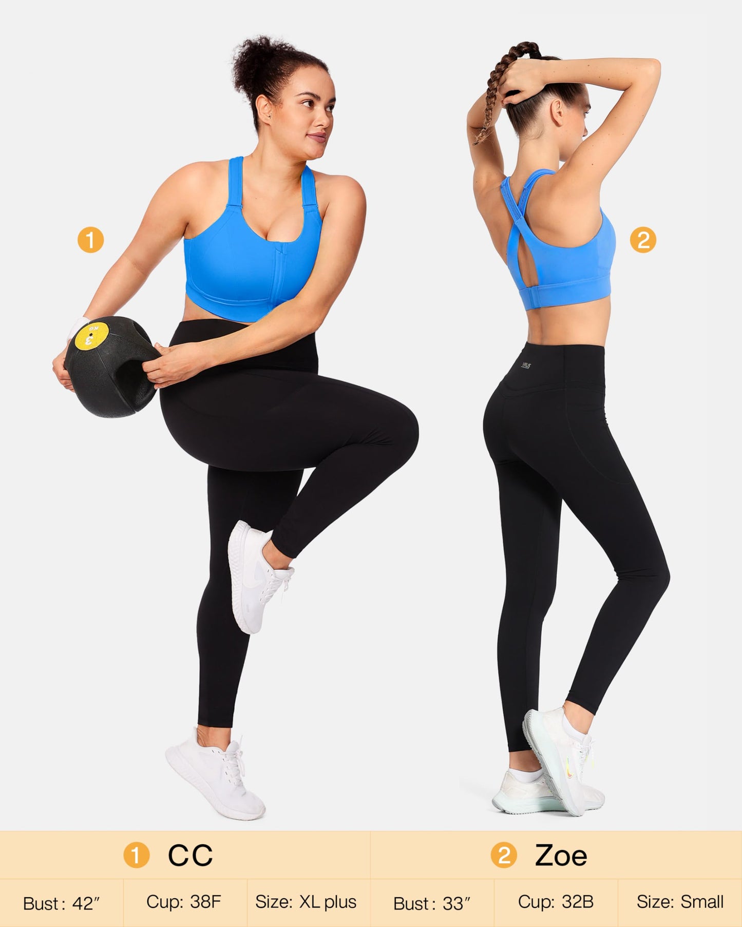 Zip Front Adjustable High Impact Sports Bras for Women Premium Quality Full Coverage Workout Running Removable Pads