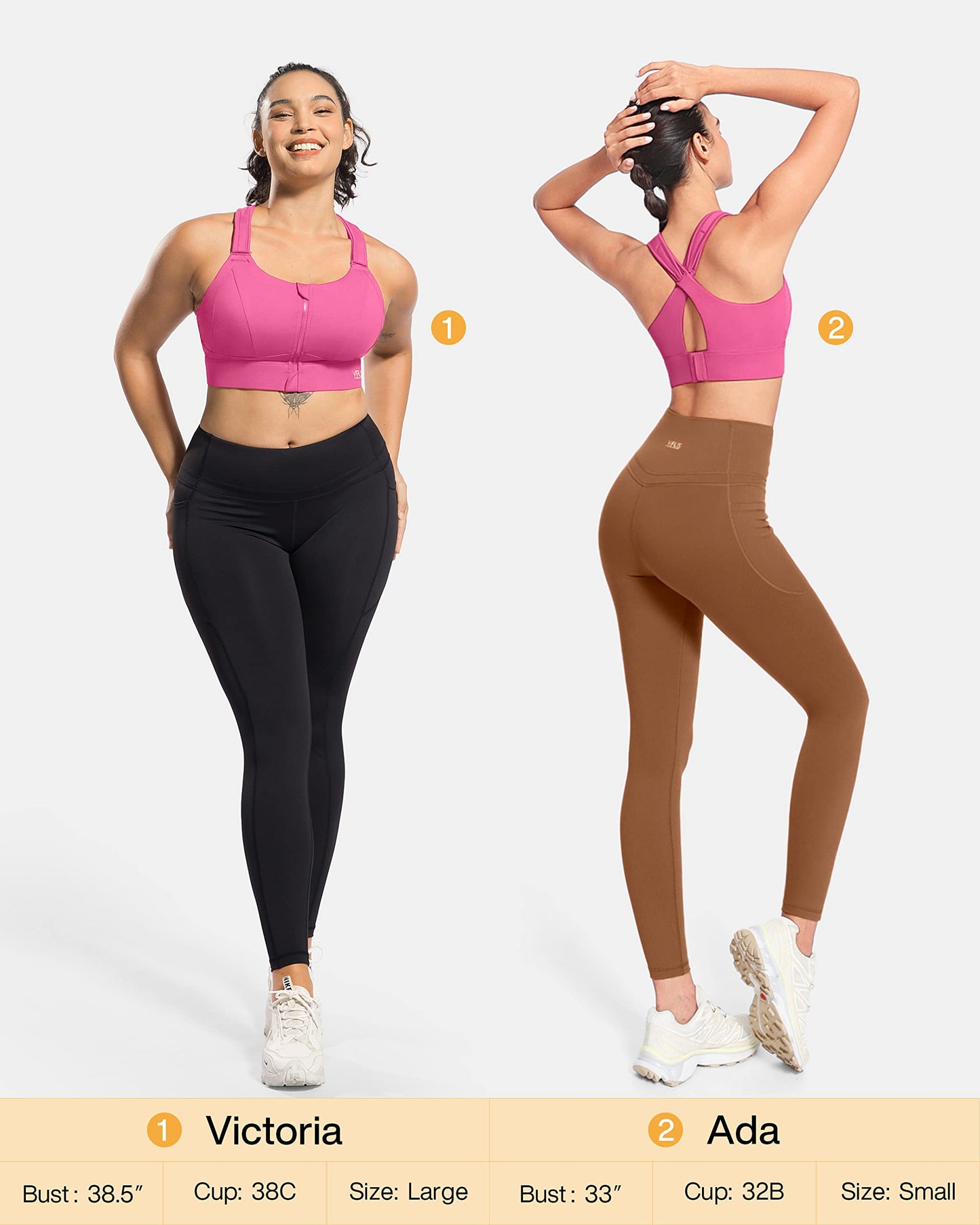 Zip Front Adjustable High Impact Sports Bras for Women Premium Quality Full Coverage Workout Running Removable Pads
