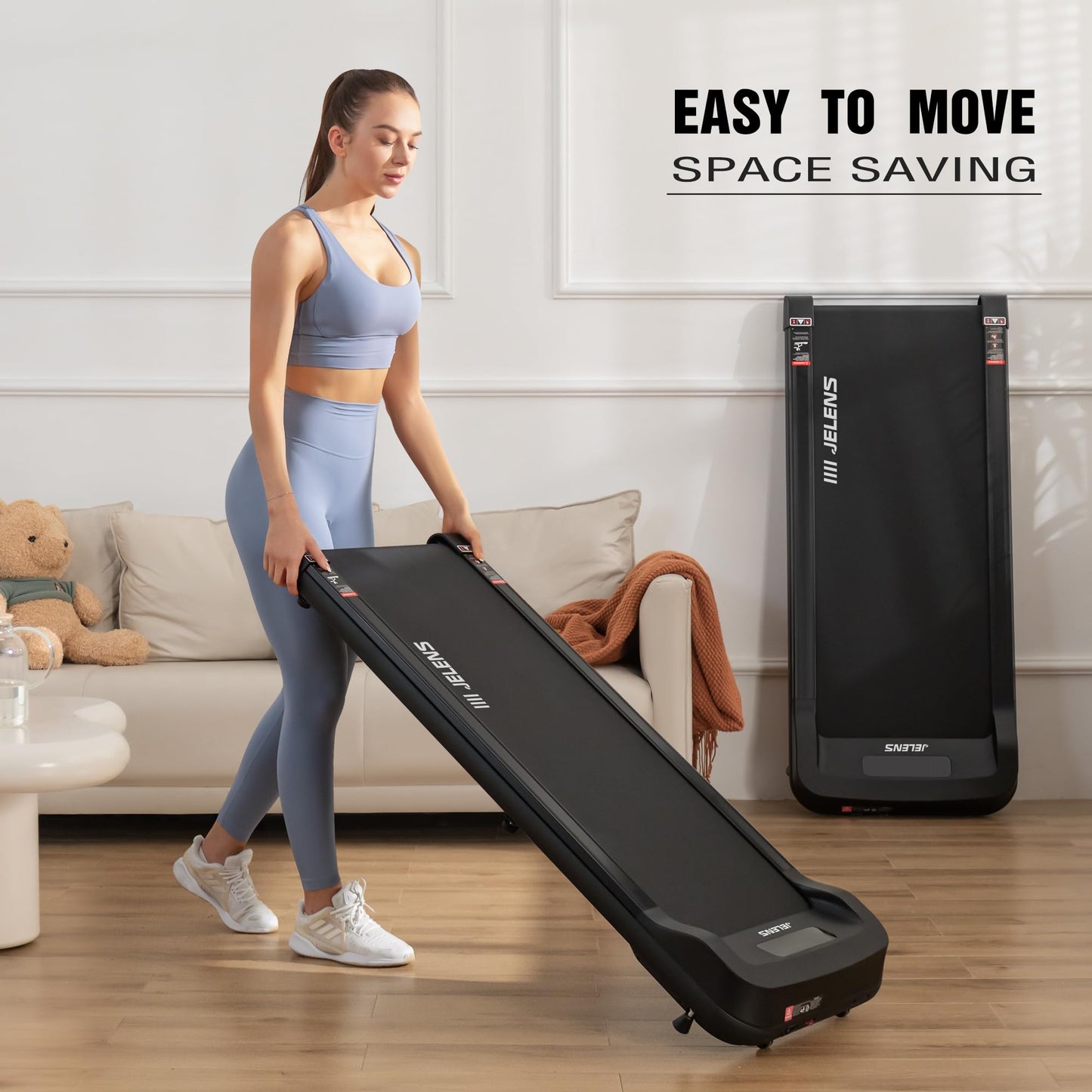 Walking Pad 2 in 1 Treadmill for Walking and Jogging, Under Desk Treadmill for Home Office with Remote Control, 2.5HP Portable Walking Treadmill, Desk Treadmill in LED Display