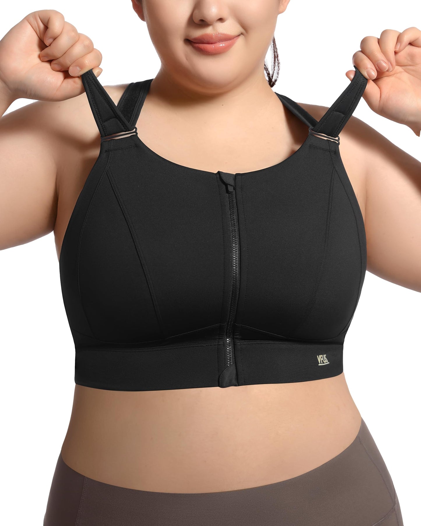 Zip Front Adjustable High Impact Sports Bras for Women Premium Quality Full Coverage Workout Running Removable Pads