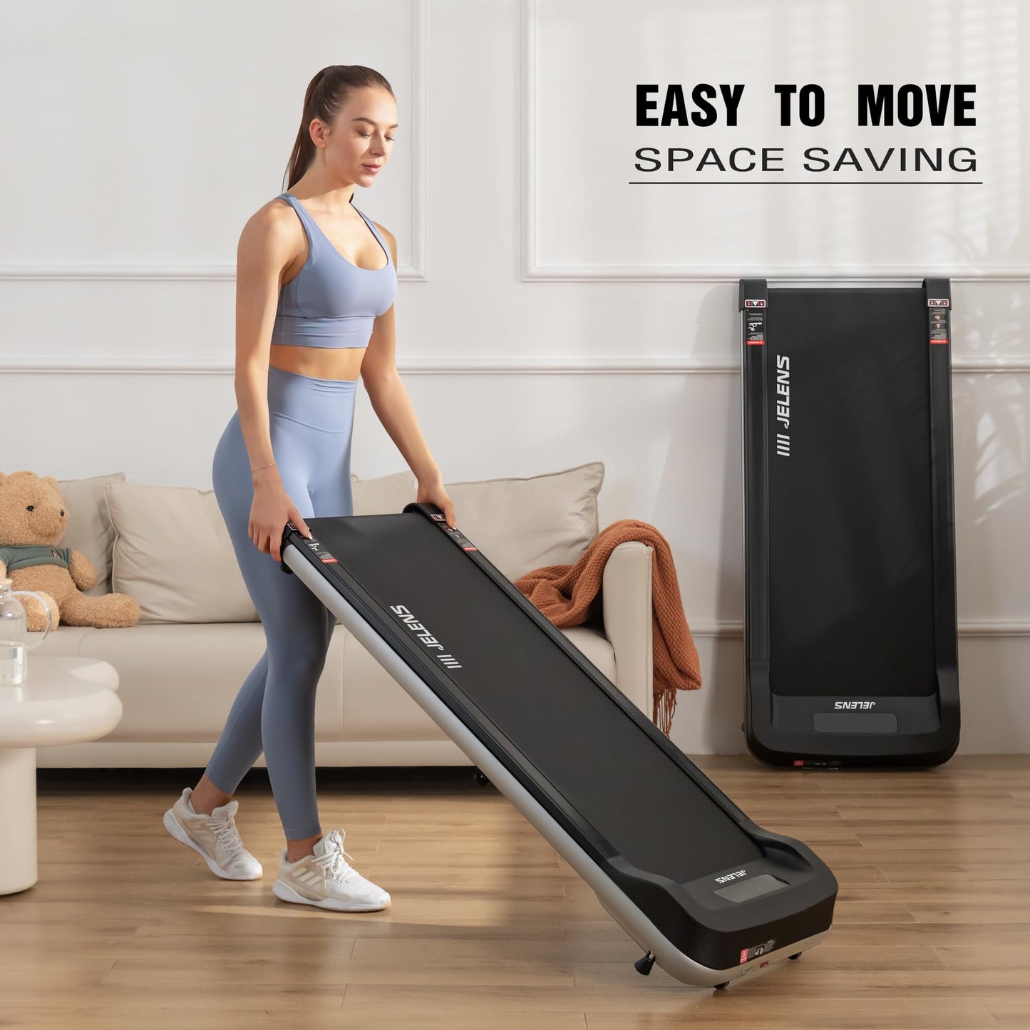 Walking Pad 2 in 1 Treadmill for Walking and Jogging, Under Desk Treadmill for Home Office with Remote Control, 2.5HP Portable Walking Treadmill, Desk Treadmill in LED Display