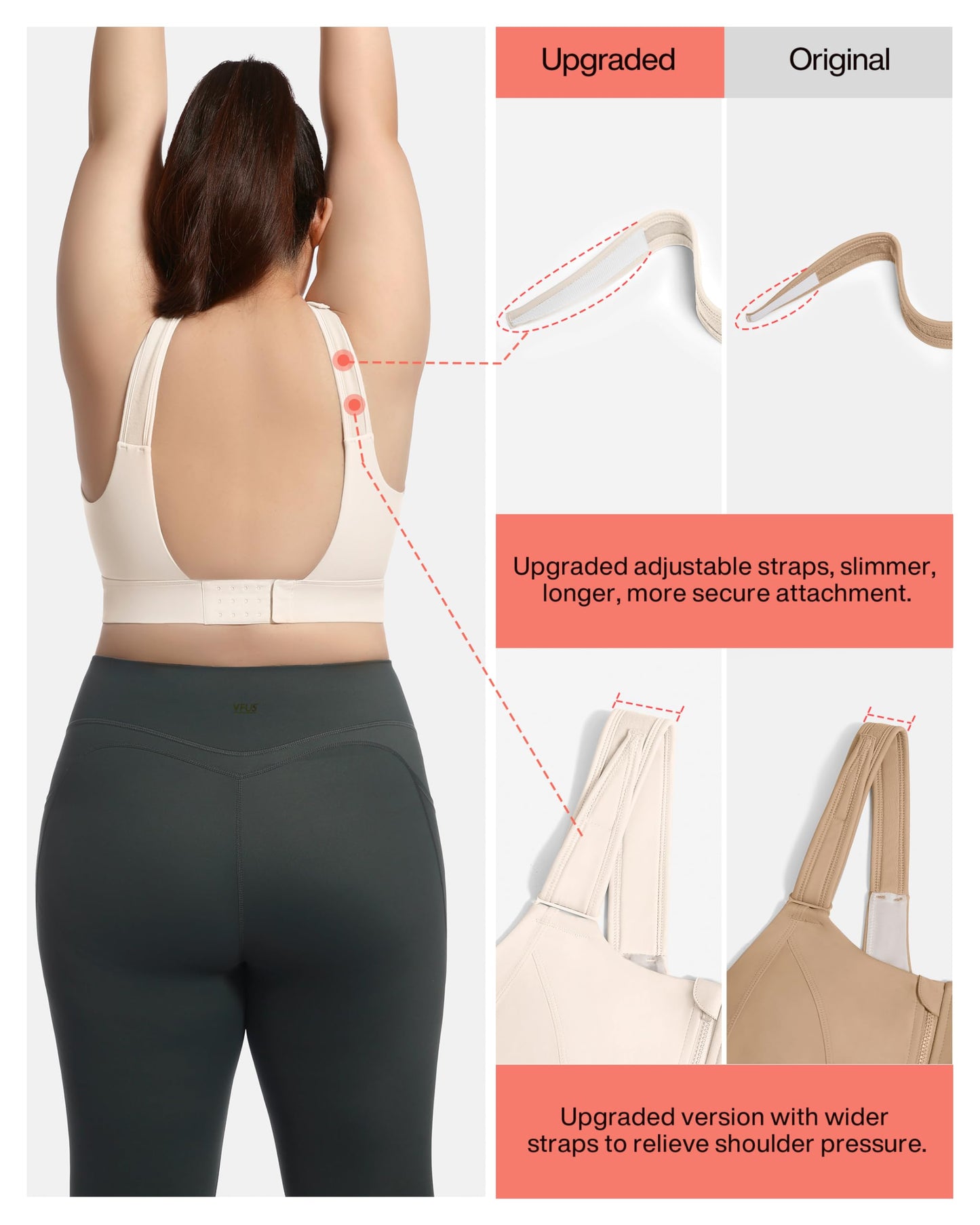 Zip Front Adjustable High Impact Sports Bras for Women Premium Quality Full Coverage Workout Running Removable Pads