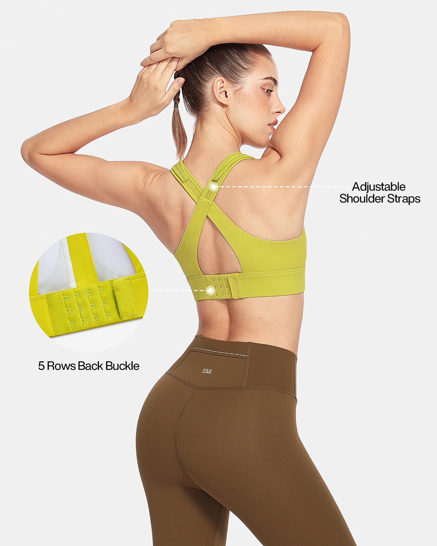 Zip Front Adjustable High Impact Sports Bras for Women Premium Quality Full Coverage Workout Running Removable Pads