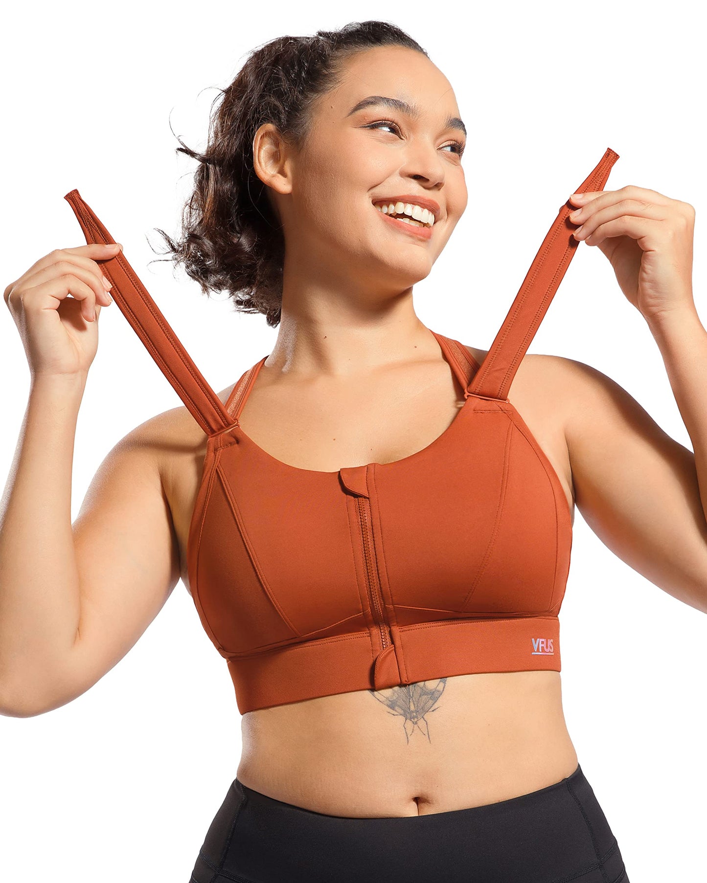 Zip Front Adjustable High Impact Sports Bras for Women Premium Quality Full Coverage Workout Running Removable Pads