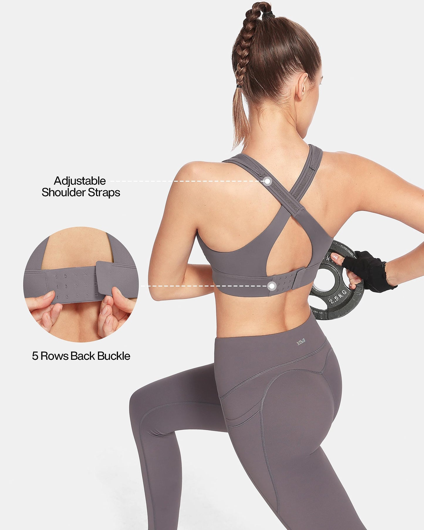 Zip Front Adjustable High Impact Sports Bras for Women Premium Quality Full Coverage Workout Running Removable Pads