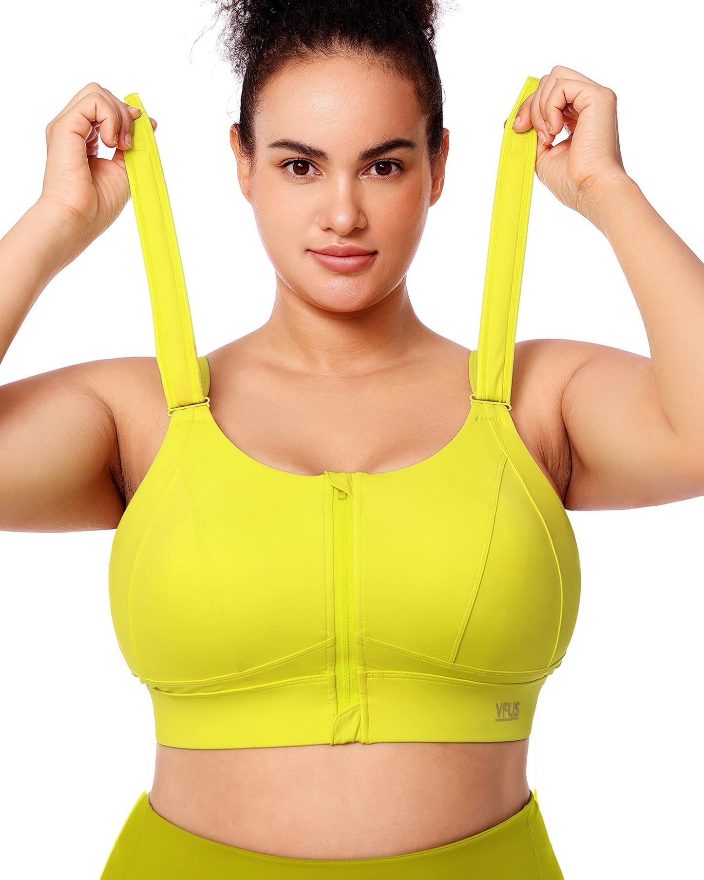Zip Front Adjustable High Impact Sports Bras for Women Premium Quality Full Coverage Workout Running Removable Pads