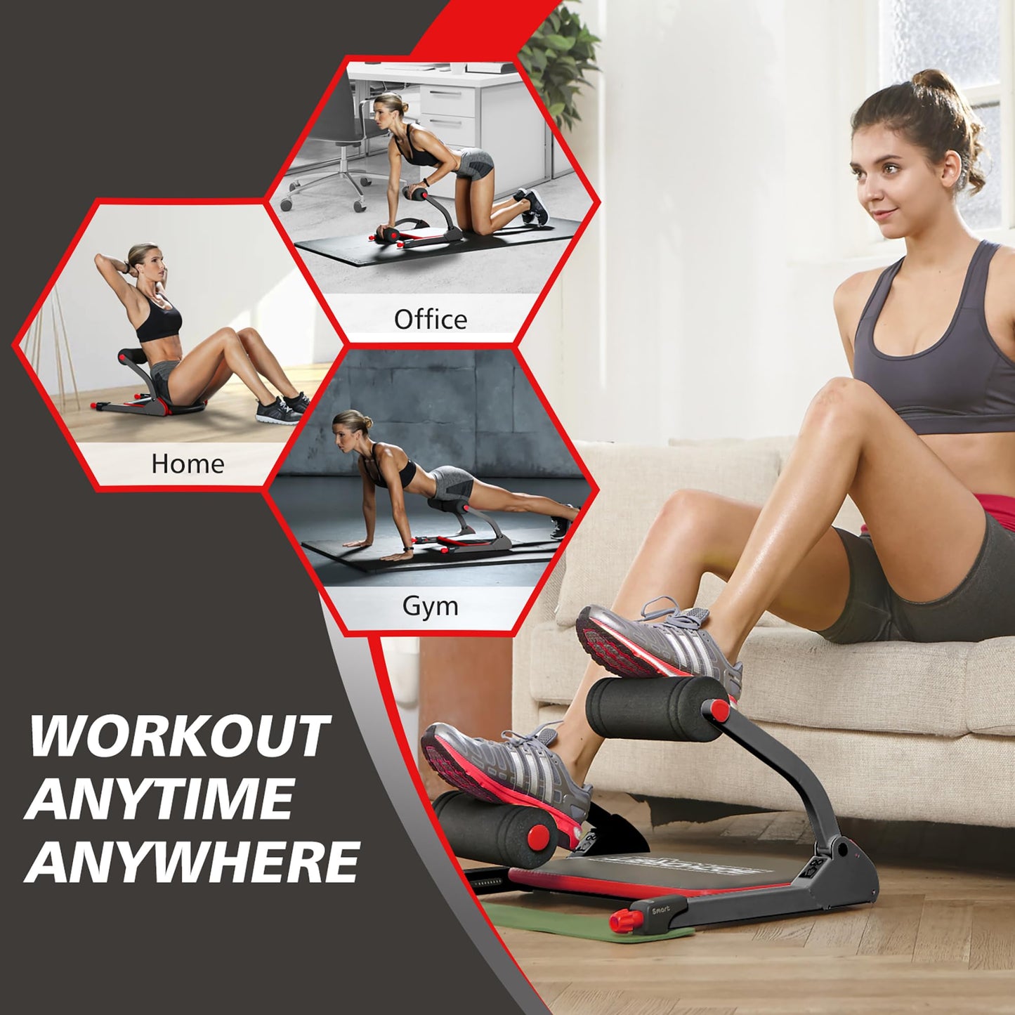 WONDER CORE Smart, Ab Workout Equipment, Sit Up Machine & Exercise Equipment, Ab Crunch Machine for Stomach Workout, Ab Core Trainer Abdominal Machine, Fitness Equipment for Home Gym