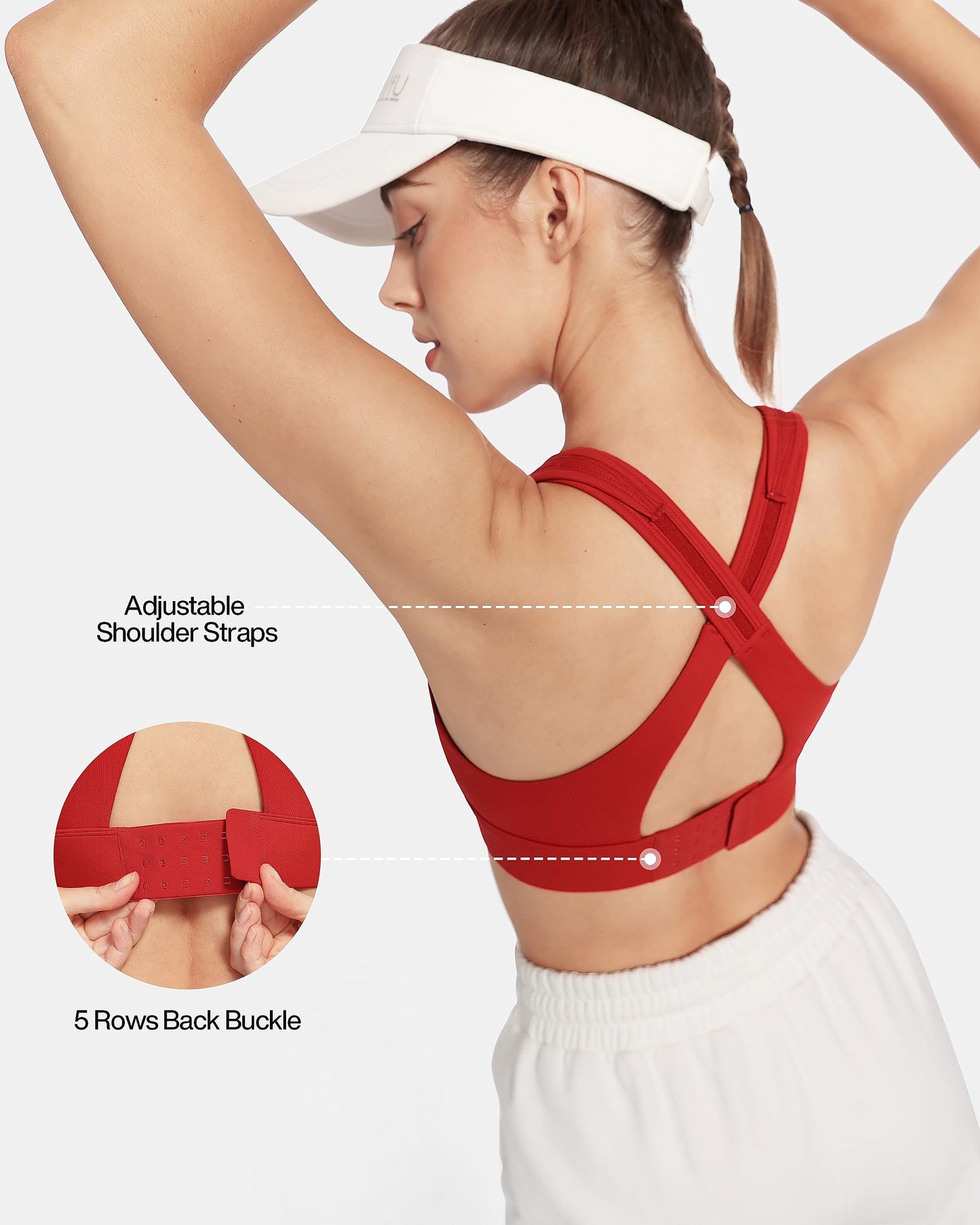 Zip Front Adjustable High Impact Sports Bras for Women Premium Quality Full Coverage Workout Running Removable Pads
