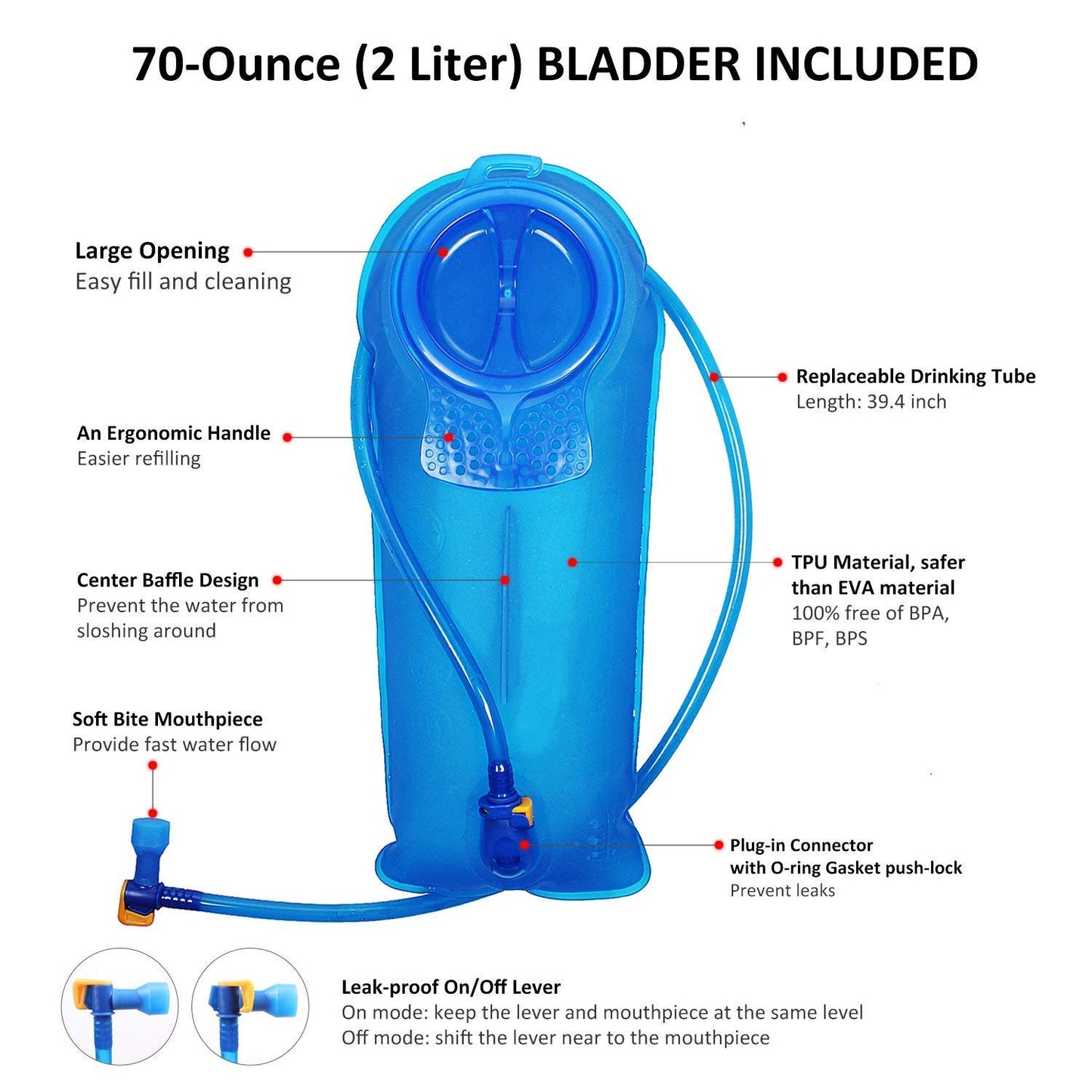 Unigear Hydration Pack Backpack with 70 oz 2L Water Bladder for Running, Hiking, Cycling, Climbing, Camping, Biking