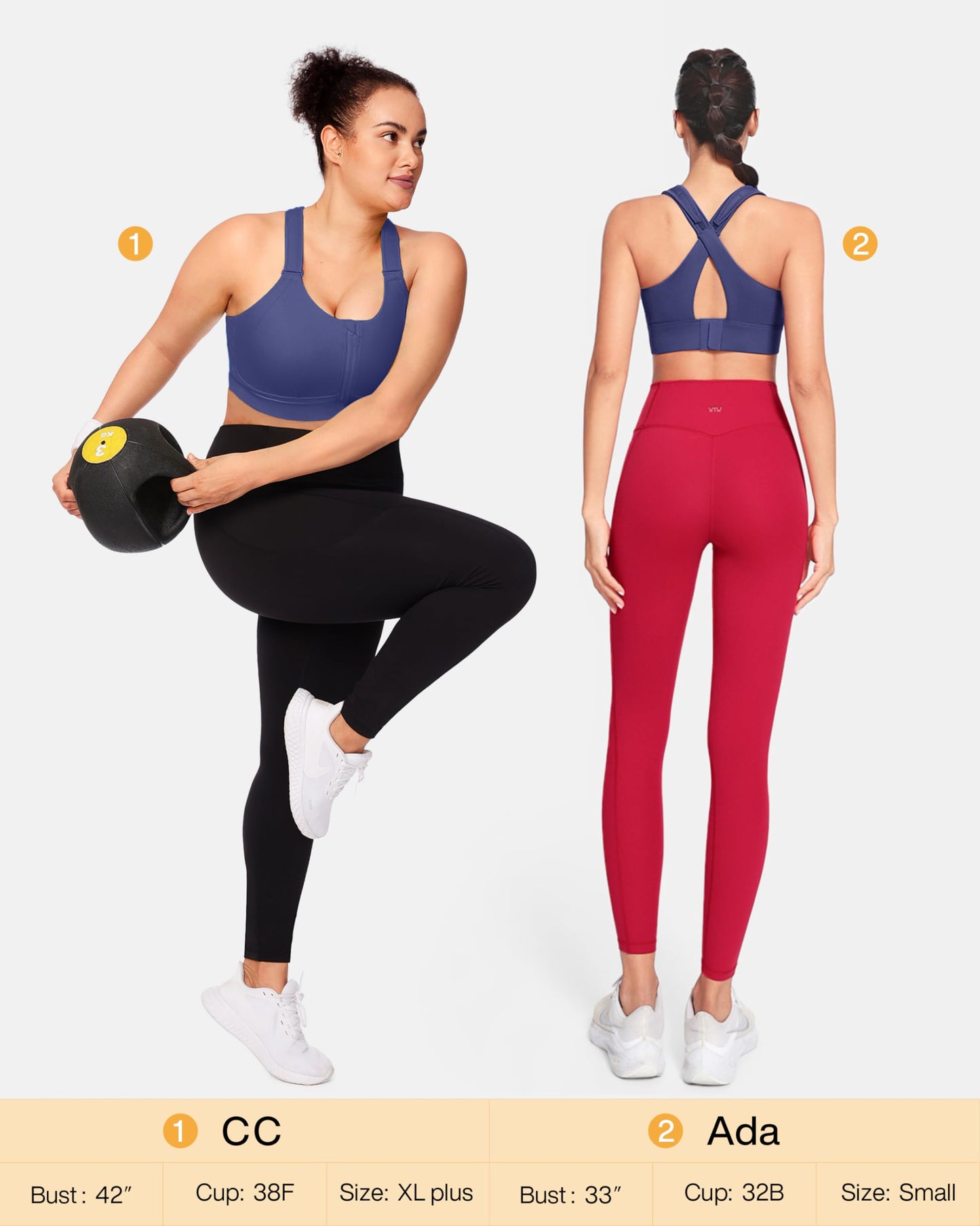Zip Front Adjustable High Impact Sports Bras for Women Premium Quality Full Coverage Workout Running Removable Pads
