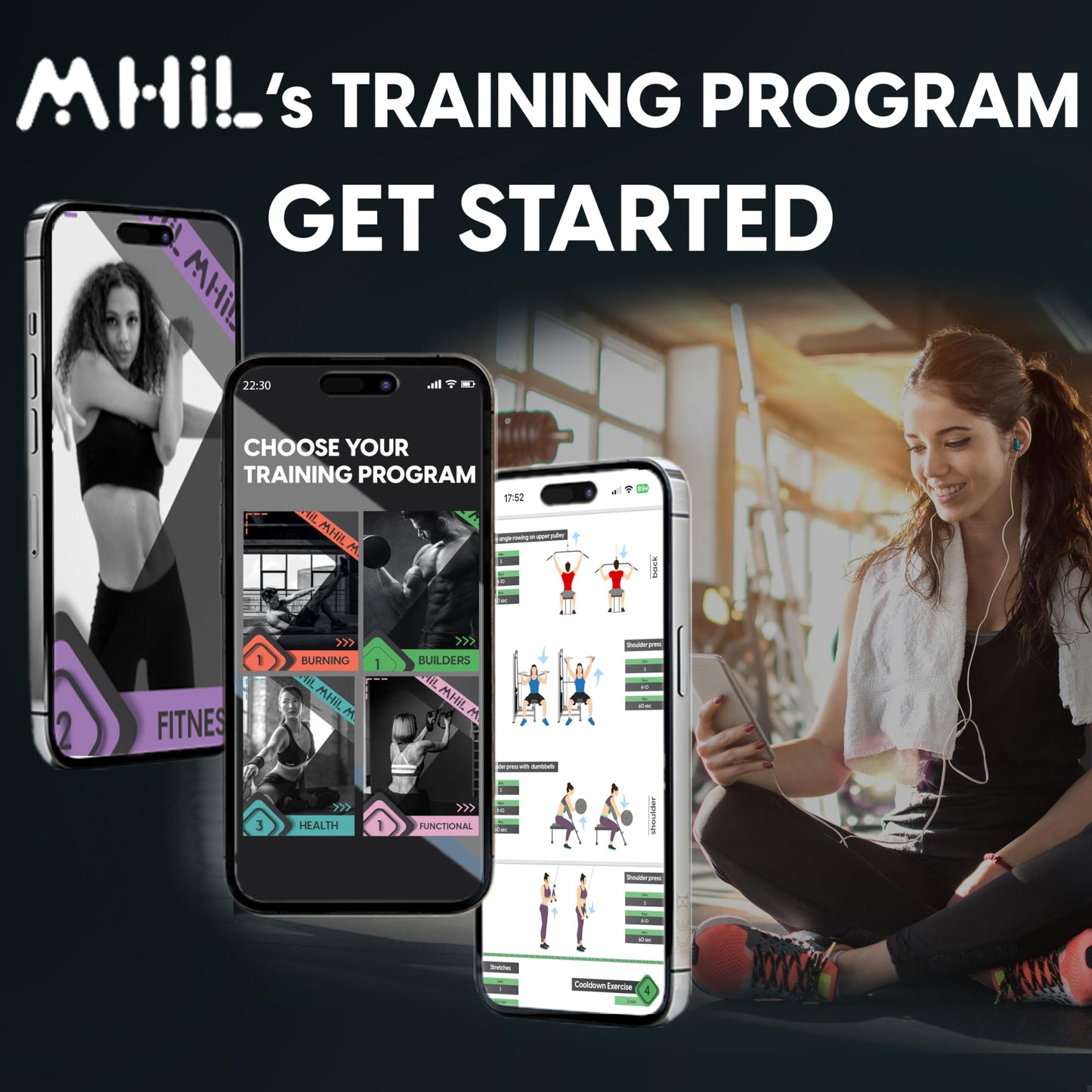 MhIL Workout Gloves for Women & Men - Gym Gloves for Women Weight Lifting Gloves - Exercise Gloves, Training Gloves with Wrist Wraps Support for Weightlifting, Work Out, Pull up- Full Palm Protection