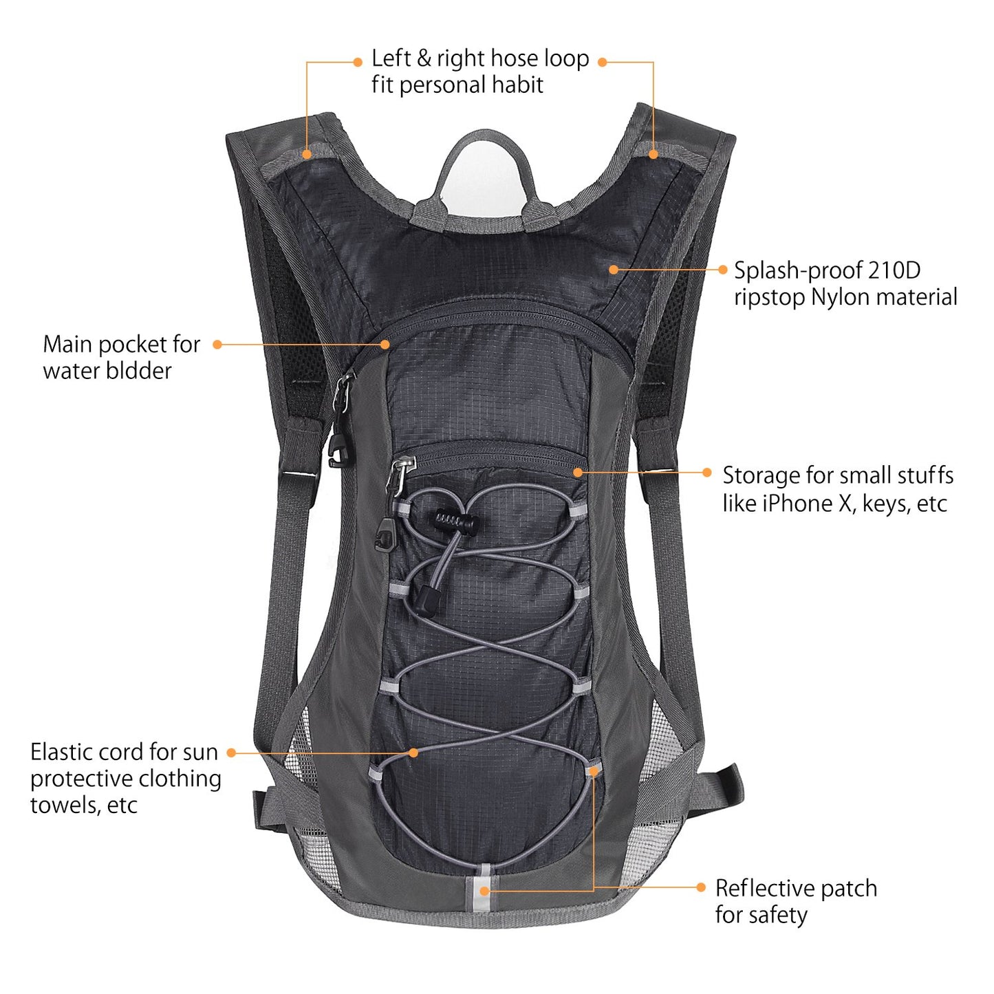 Unigear Hydration Pack Backpack with 70 oz 2L Water Bladder for Running, Hiking, Cycling, Climbing, Camping, Biking